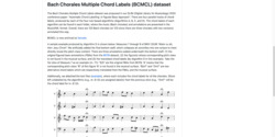 Bach Chorales Multiple Chord Labels Dataset